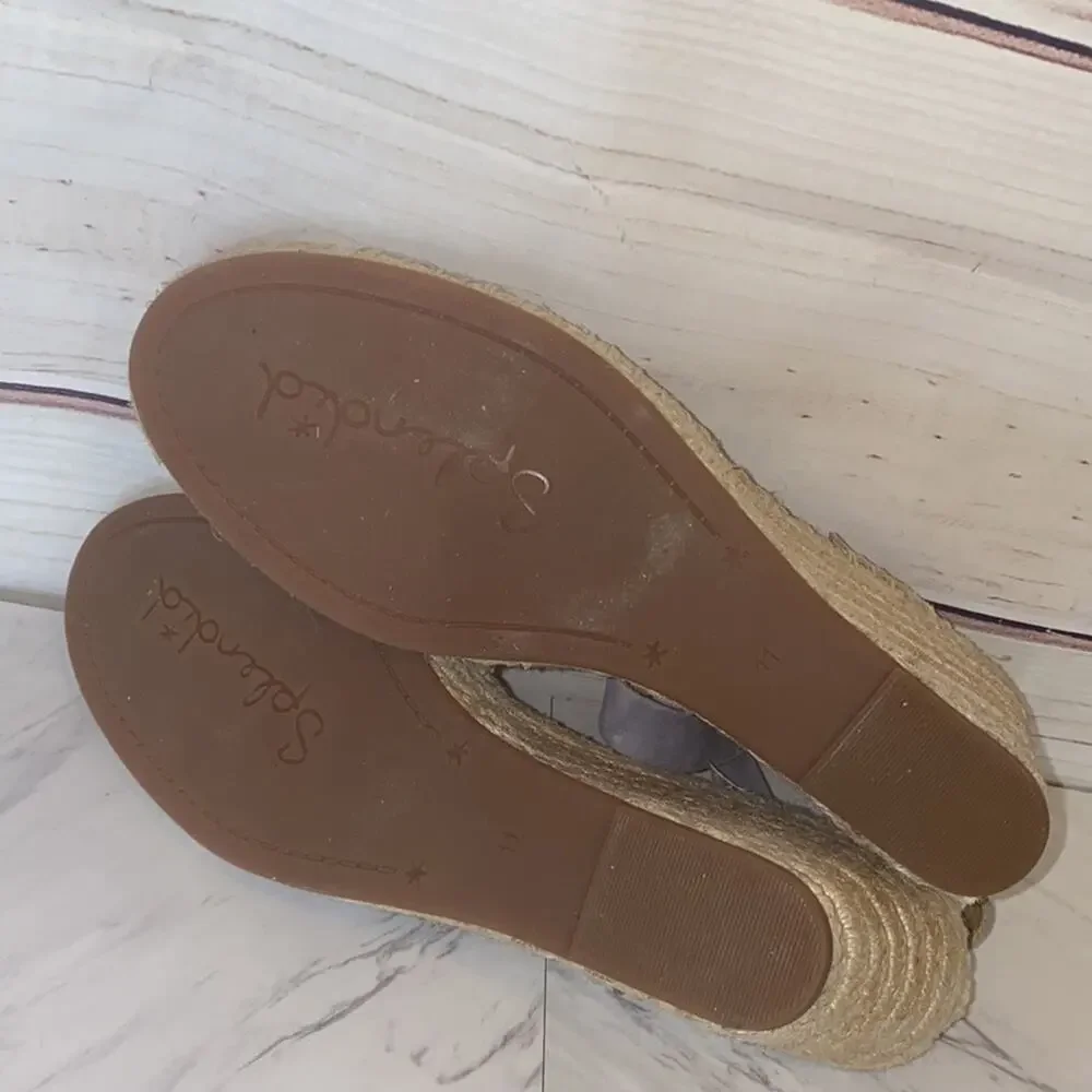 Splendid Leather Strap Cross Wedges Espadrille Sandals Like New Size 11
